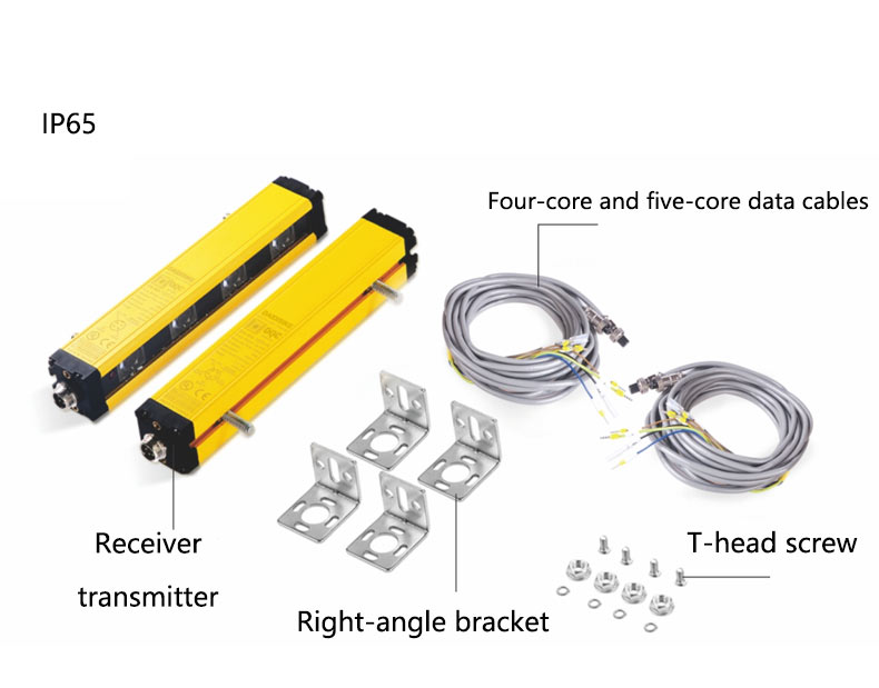 IP65 industrial safety light curtain for harsh environments