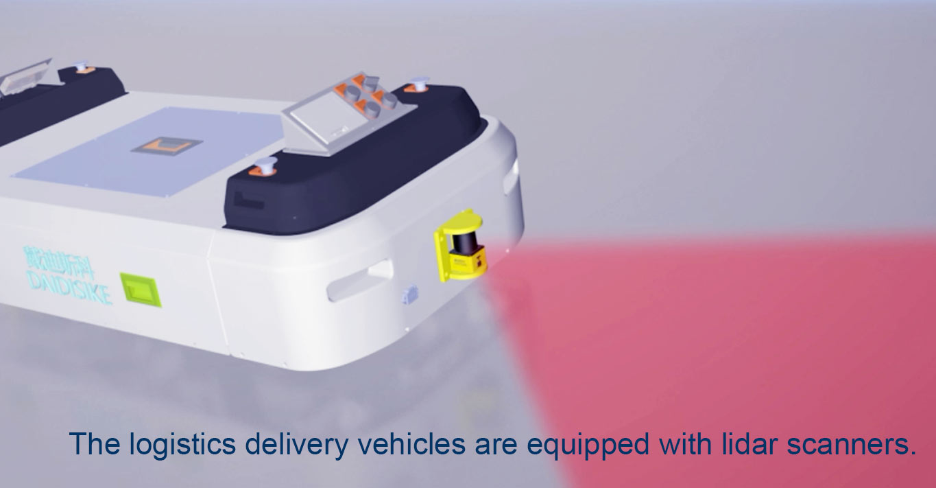 Logistics delivery vehicles using LiDAR scanners for obstacle detection and navigation